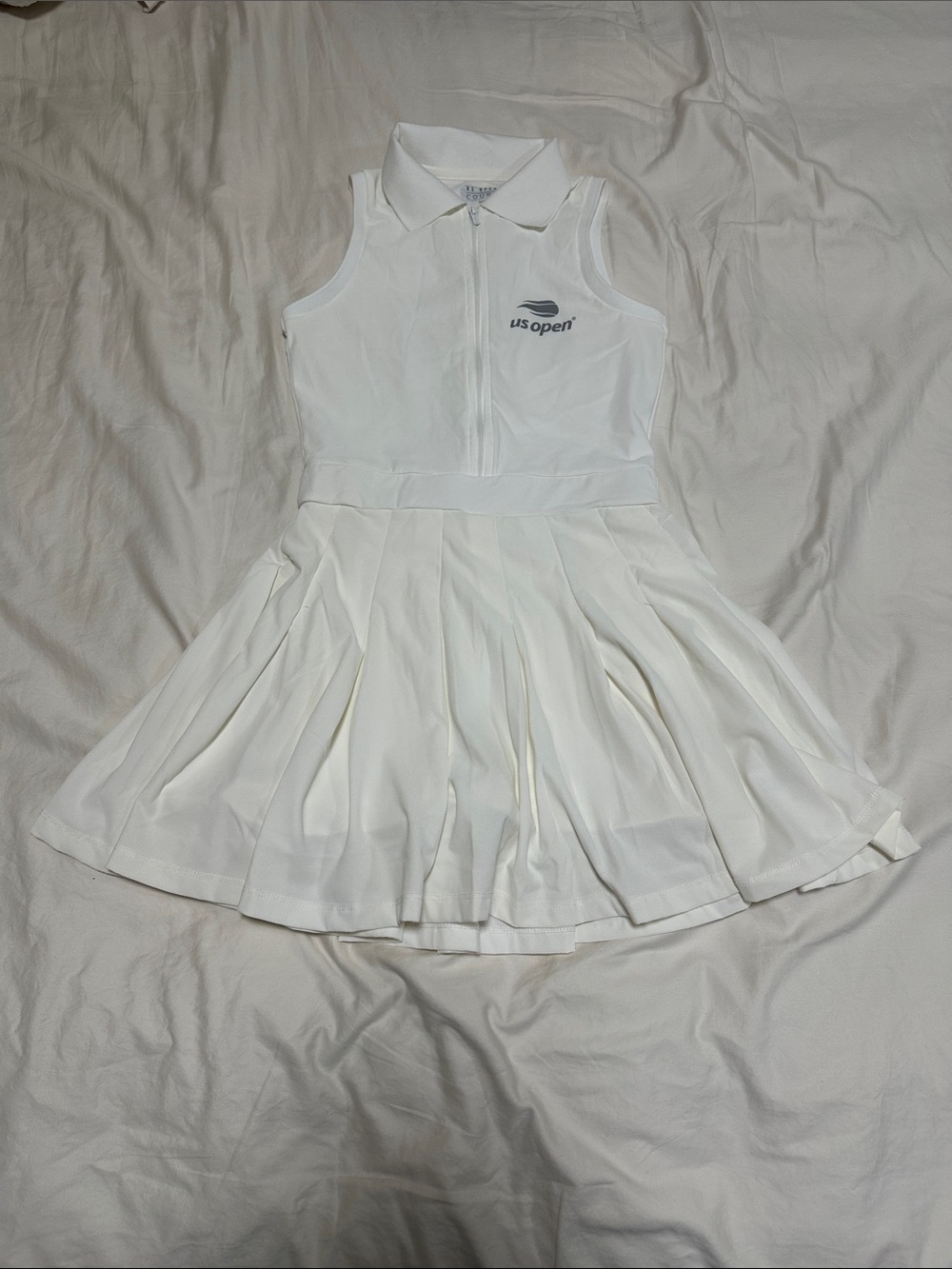 US Open Collection Women's Pleated Tennis Dress - White Size Small